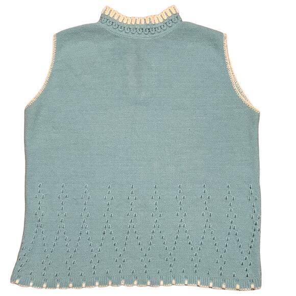 Vintage Turbo Orlon Colleen knitwear sweater vest blue & white trim size medium - Picture 8 of 12